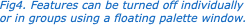 Fig4. Features can be turned