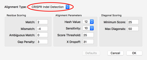 CRISPR15 0Settings